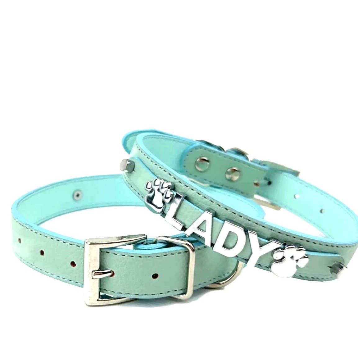 House of FurBaby - Wholesale Pet Collar Charm - Cat/Dog - Letter & shape charms - 10 pack silver bling or matte  10mm4