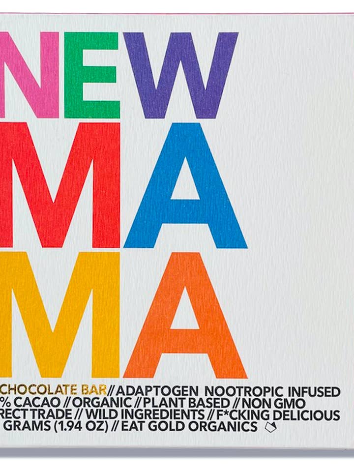 NEW MAMA, une barre chocolatée puissante, fonctionnelle et délicieuse pour la vente par Eat Gold Organics