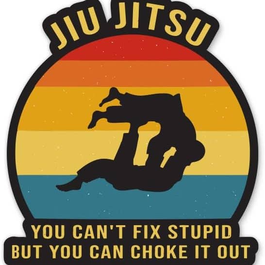 Jiu Jitsu You Can't Fix Stupid But You Can sticker for wholesale by Lyrical River Designs