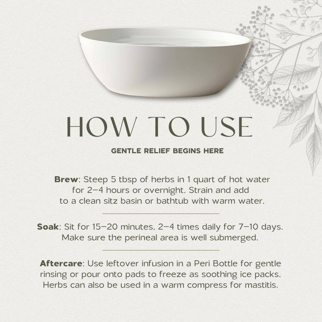 Wild Woman Herbal Apothecary - Wholesale Bath Soak/Milk - Mother’s Mend Postpartum Sitz Bath & Peri Bottle Herbs3