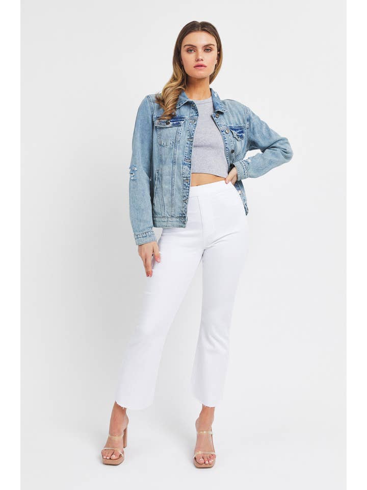 Cello Jeans - Wholesale Denim Jacket - Women's - WV1258J-1LTD Oversized Classic Denim Jacket Light Wash