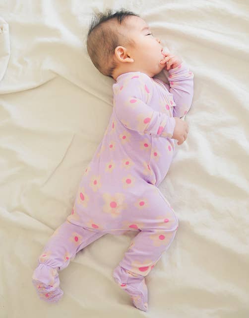 Modal Blooming Purple Baby Footie for wholesale on Faire3