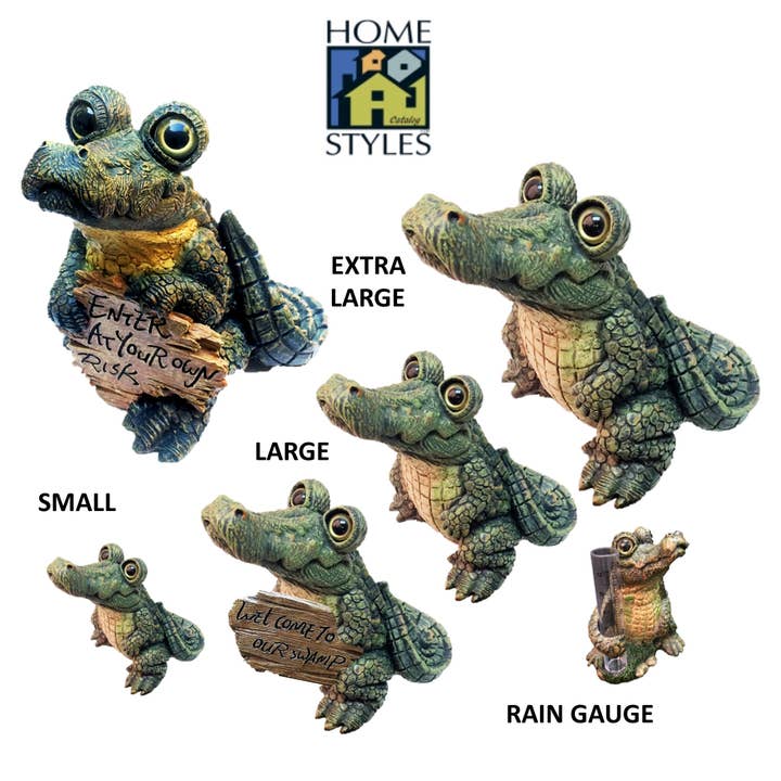 GSI Homestyles - Venta al por mayor Adornos/decoración de exteriores - Estatua de Jardín Caimán Acostado Toad Hollow™7