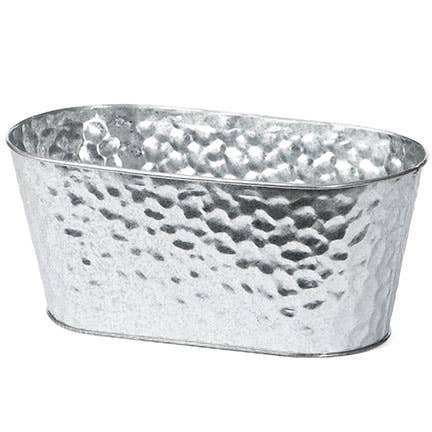 Willow Group - Wholesale Plant Pot - Hammered Tin Oval Planter Floral Arrangements 14"0