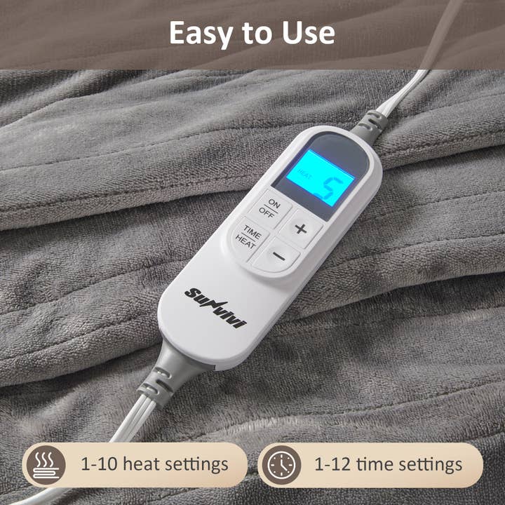 Heynemo - Wholesale Bedding Blanket - Queen Size Heated Blanket, Dual Control Electric Throw4