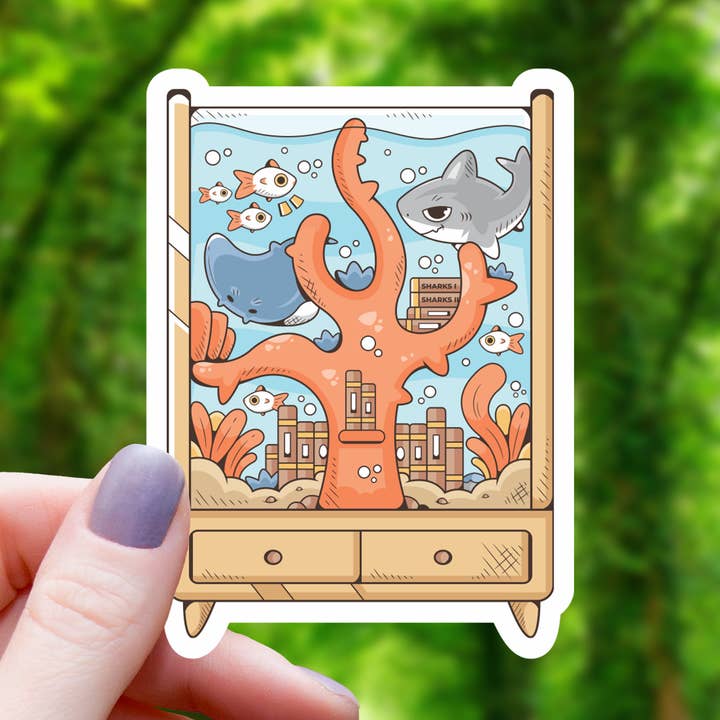 Under The Sea Bookshelf Sticker - 3 for wholesale by Mimic Gaming Co