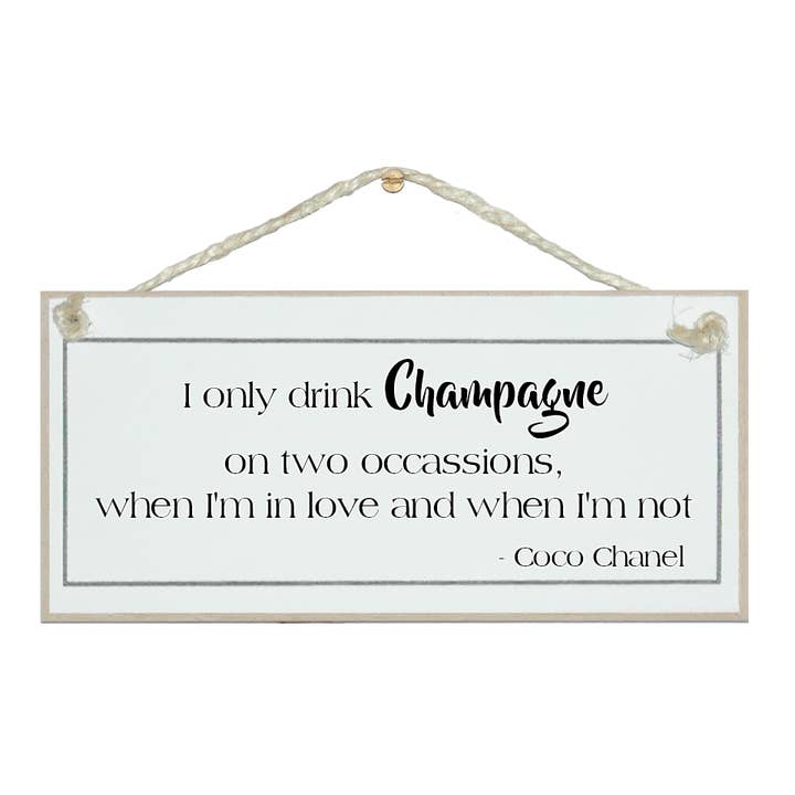 Champagne in due occasioni... Drink Signs per la vendita all'ingrosso da parte di Crafty Clara