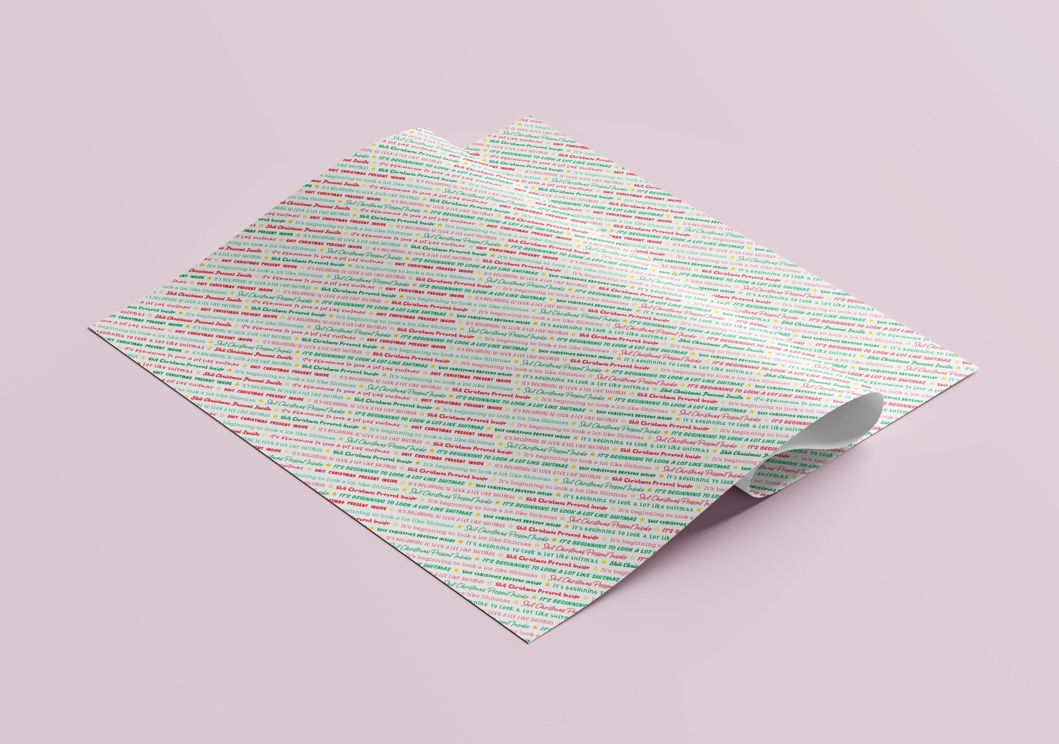 Sweary Card Lady - Wholesale Flat Wrap - Funny Shit Christmas Present Inside Gift Wrap, Rude Xmas Wrap UK3