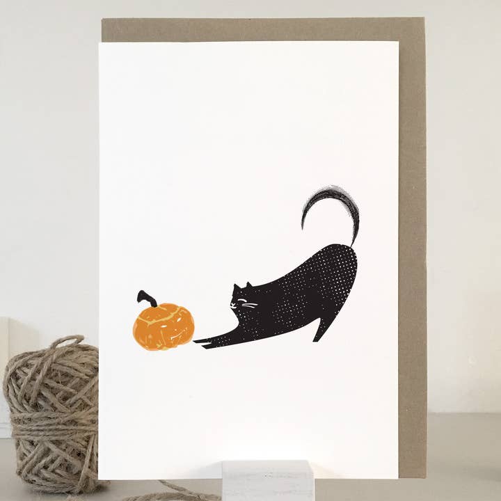 Carte Chat Noir | Carte Chat d'Halloween | Carte de Thanksgiving pour la vente par Purpose & Worth etc