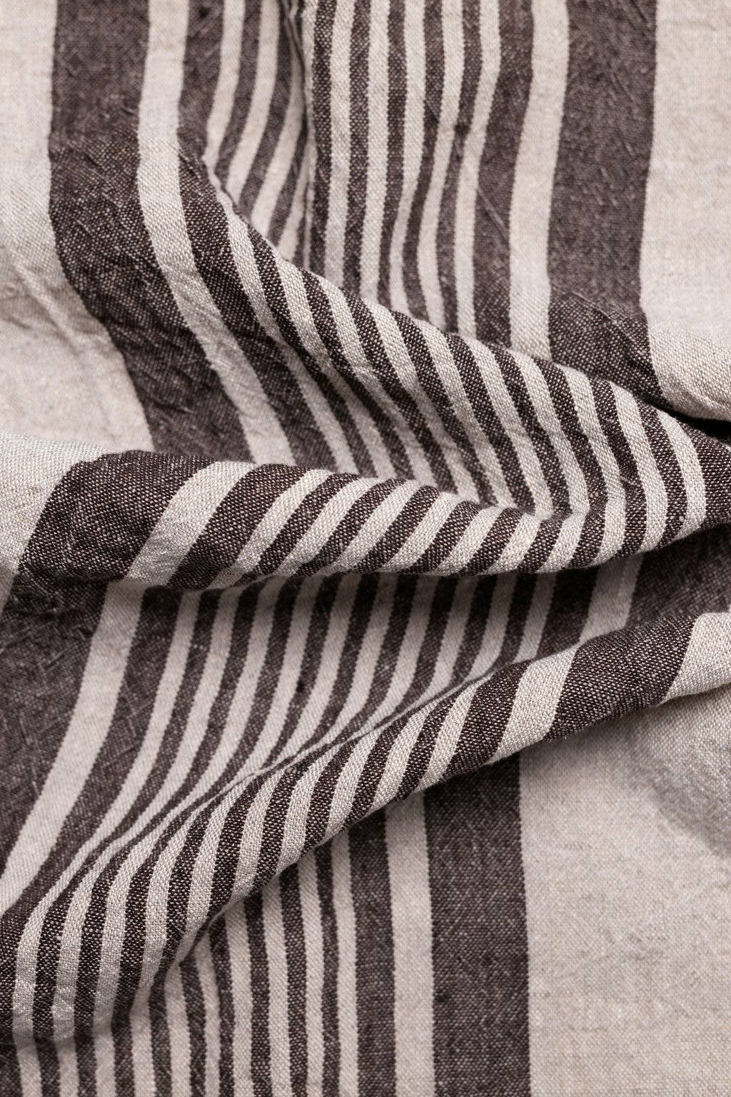 dodesign - Wholesale Tea Towel - Linen Tea Towel  (dish towel) / Mocha brown striped3