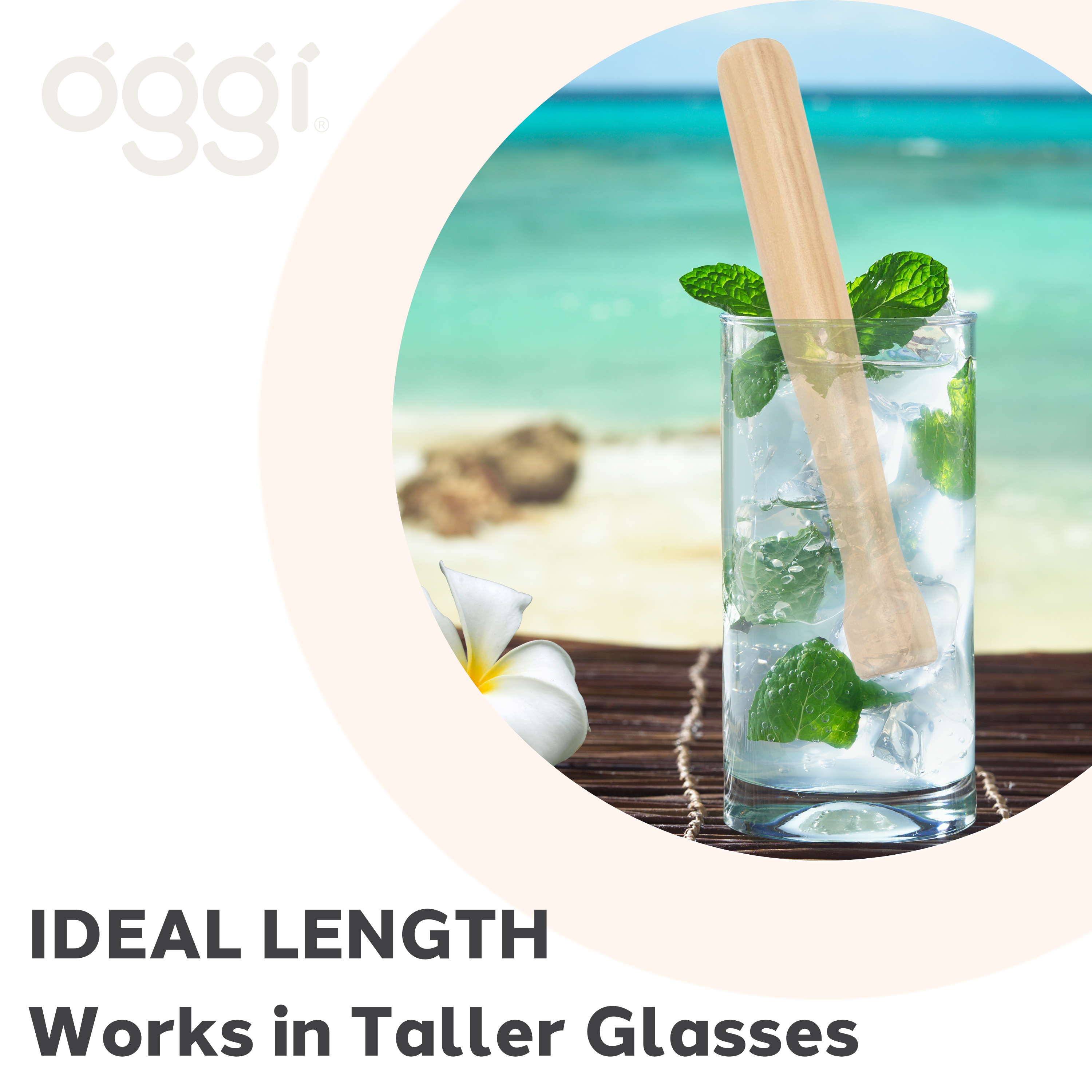 Oggi – Großhandel Stößel – Cocktail-Stößel - Holz - 8,5" / 22 cm5