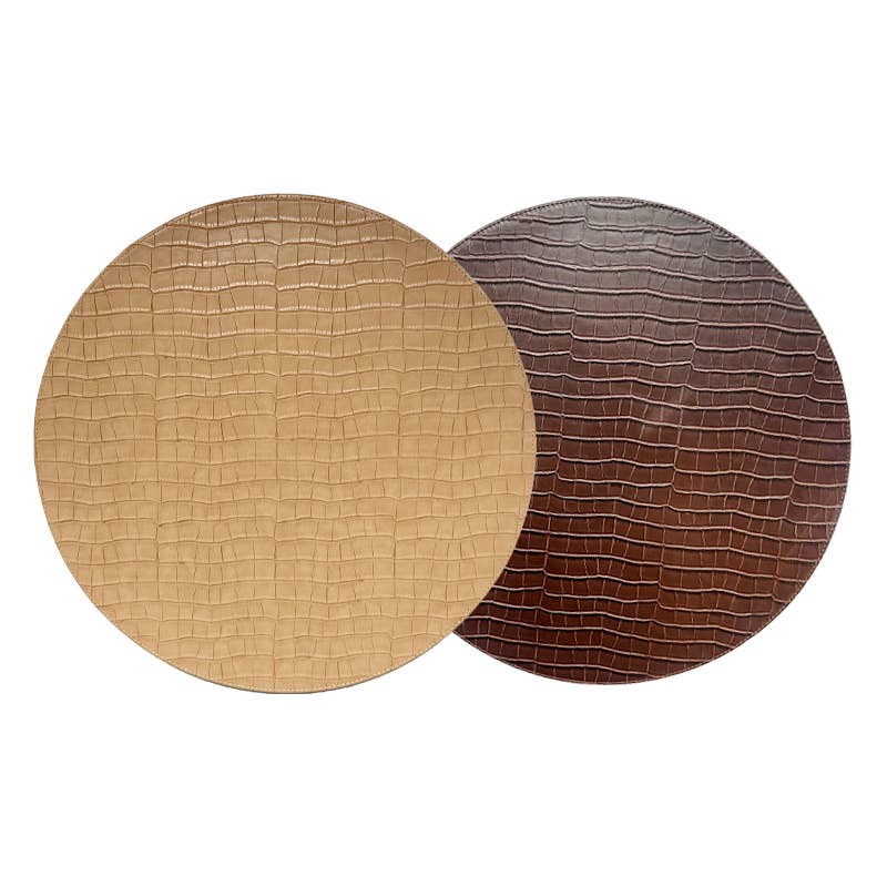 Von Gern Home - Wholesale Placemat - Croco Reversible Placemats - Light Brown & Chocolate0