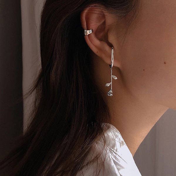 LanLivia – Großhandel Ear Cuff/Ohrklemme – LanLivia Ohrklemme mit Rosenblume – Einzeln6