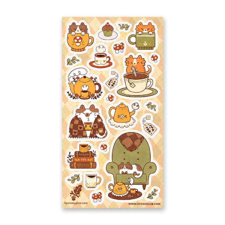 Cozy Cats Sticker Sheet for wholesale by STICKII