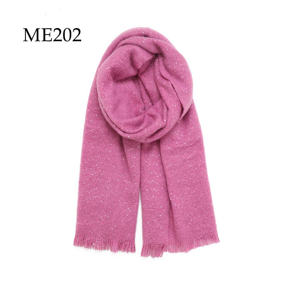 Adorro – wholesale Scarf – Women's – Soft Chunky Knit Metallic Shimmer Solid Scarf (14 colors) 9