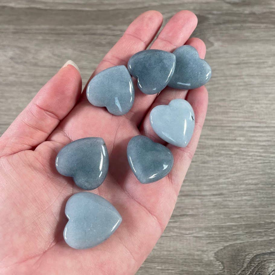 Keystone Crystals - Wholesale Spiritual Stone/Crystal - Gemstone Flat Heart Carvings 1-Inch  – Bulk Crystal Hearts11