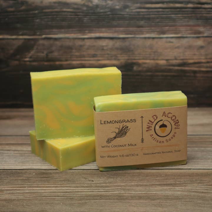 Lemongrass Soap with Coconut Milk for wholesale by Wild Acorn Artisan Soaps LLC