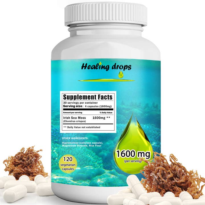 Healing Drops - Wholesale Oral supplement/vitamin - Sea Moss Capsules – Irish Sea Moss 1600mg – Keto Alkaline1