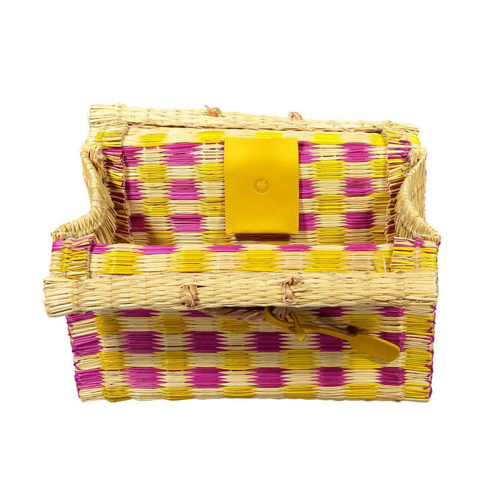 Carrés jaunes et roses FILOMENA - MARCHÉ en vente sur Faire3