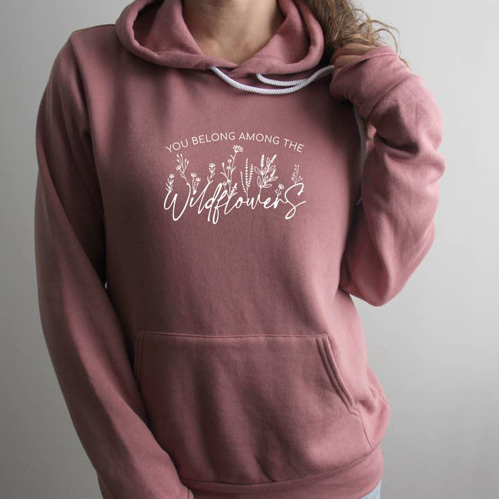 Sweat à capuche en polaire "You Belong Among The Wildflowers", Femme pour la vente par Autumn Rose Co.