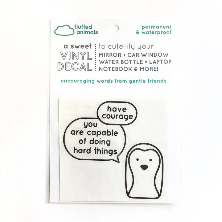 Penguin Vinyl Decal - Positive Affirmation Sticker for wholesale by Fluffed Animals