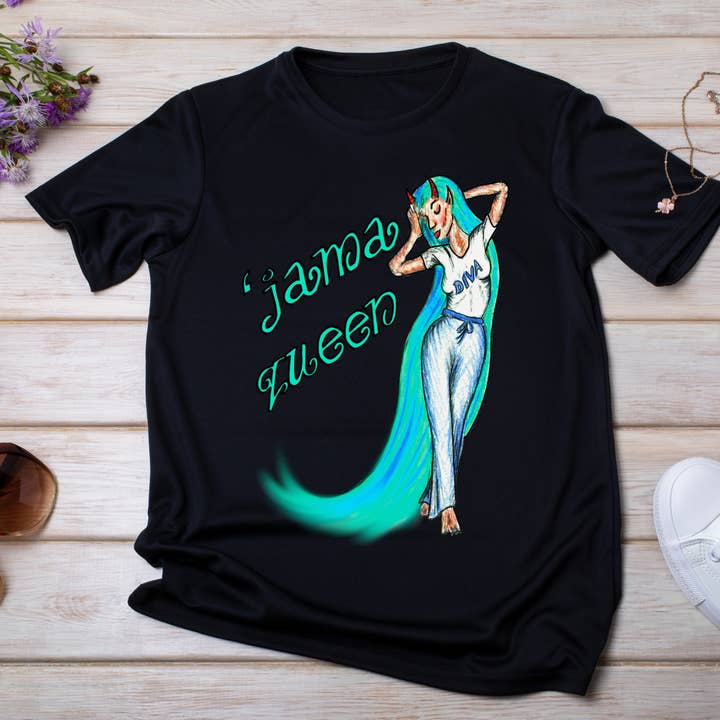 Jama Queen T-shirt - Black - 100% Cotton - Regular/Fitted for wholesale by Hannah Kate Makes