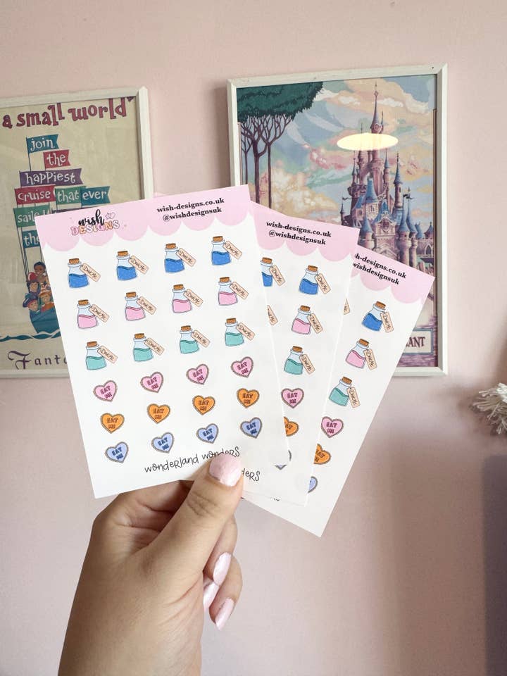 Folha de Autocolantes de Vinil Maravilhas do País das Maravilhas por atacado de Wish Designs