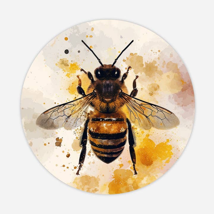 Adhesivo de vinilo PNW con forma de acuarela con forma de abeja, diseño Gardeners Friend para venta al por mayor de CMarie Northwest
