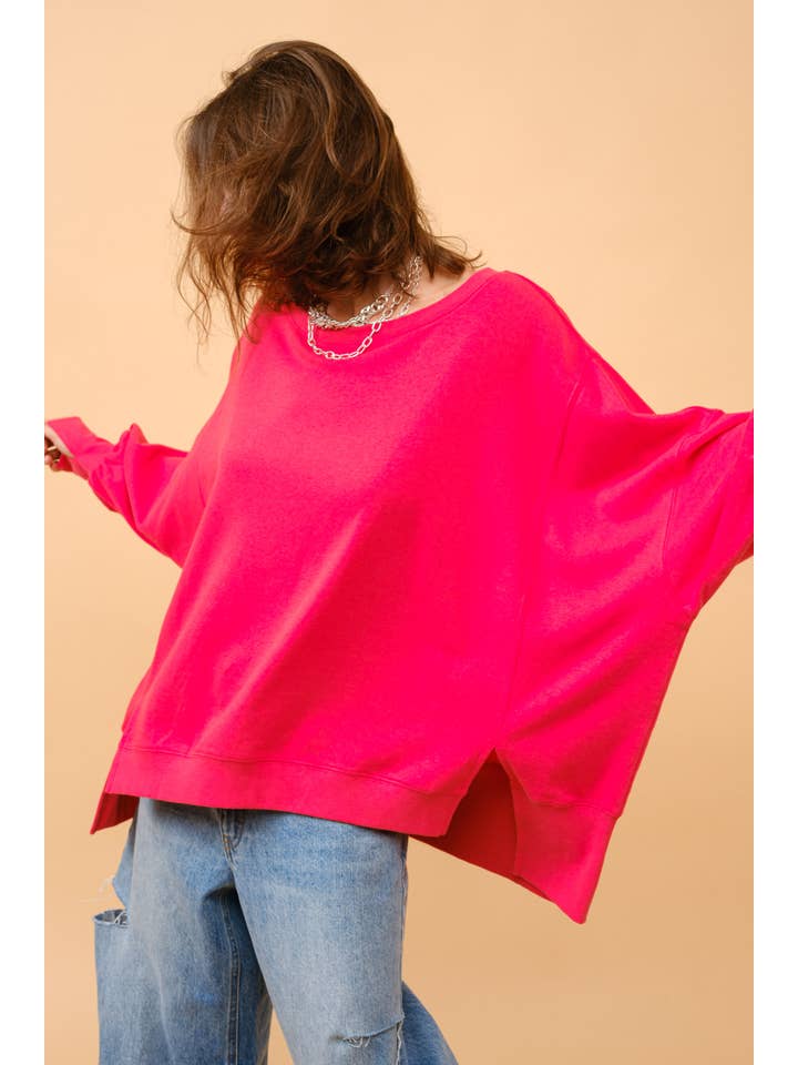 HEATHER GREY OVERSIZED SWEATSHIRTS S10550 for wholesale on Faire