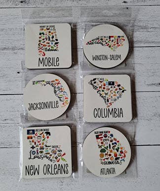 Giftable Memories - Wholesale Coasters - CUSTOM State Icons & Town Souvenir Gift Coaster2