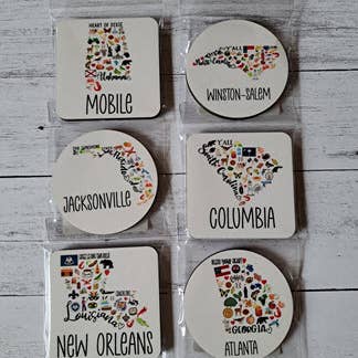 Giftable Memories - Wholesale Coasters - CUSTOM State Icons & Town Souvenir Gift Coaster2