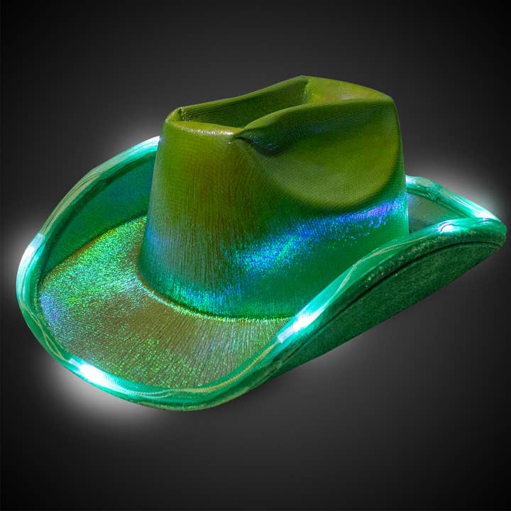 Windy City Novelties - Wholesale Cowboy Hat - Unisex - LED Green Iridescent Cowboy Hat for St. Patricks Day3