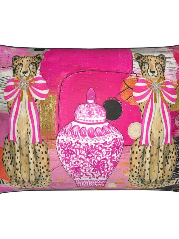 Almofada Lombar Grande Chinoiserie Rosa Chita por atacado de Holly Doss Home