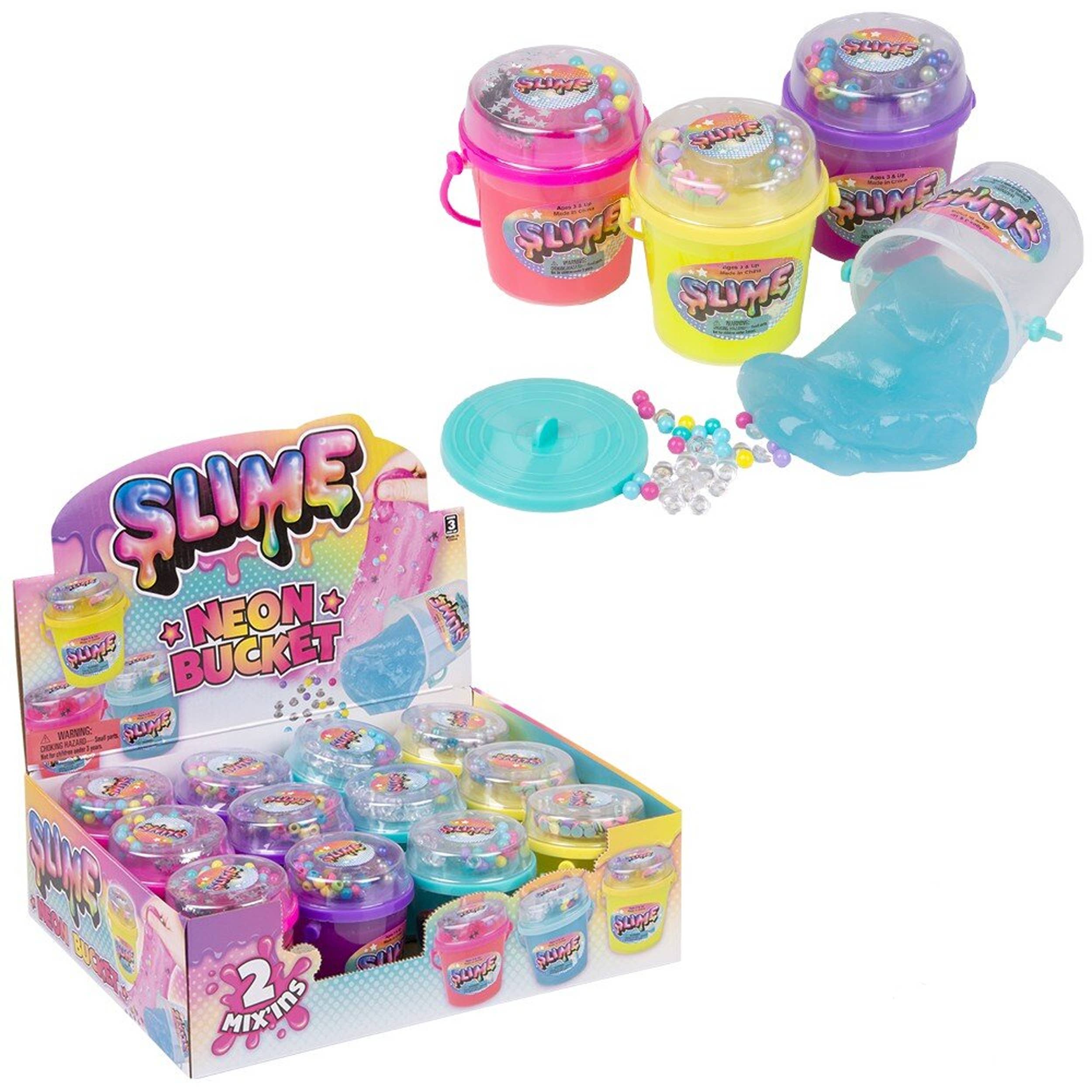 PR GROUPS LLC - Wholesale Putty/slime – Child - Bucket Neon Mix-In Slime Vibrant Kids Toy