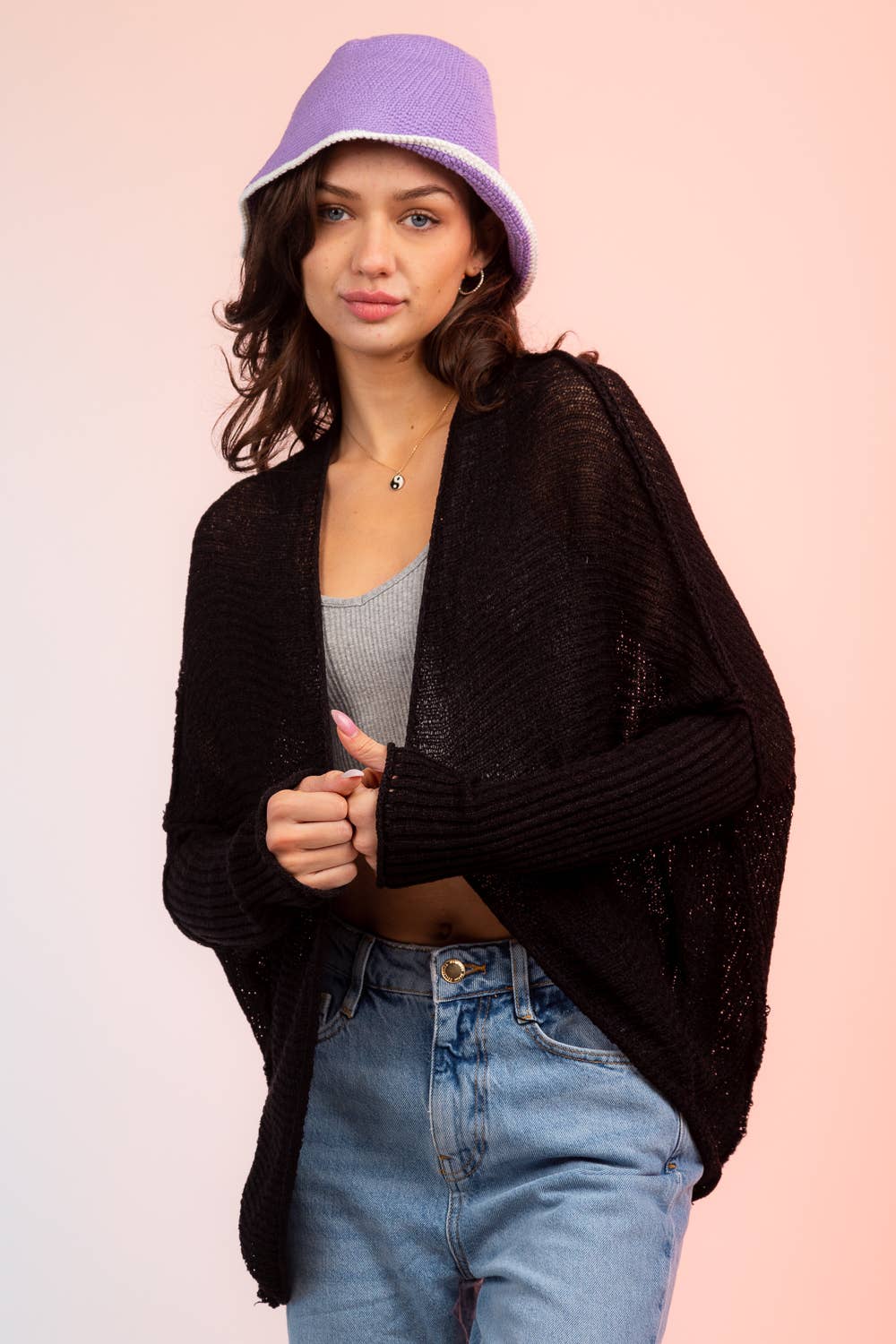 VERY J - Vente Cardigan – femme - Cardigan d'été à manches 12W2591N-Dolman19