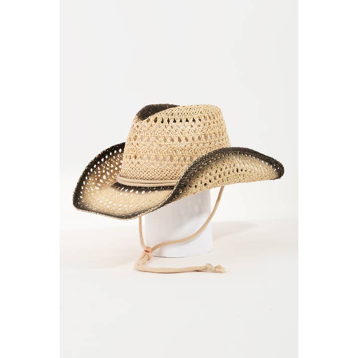 Collections by Fame Accessories - Wholesale Cowboy Hat - Women's - Western Straw Weave Rope String Cowboy Hat