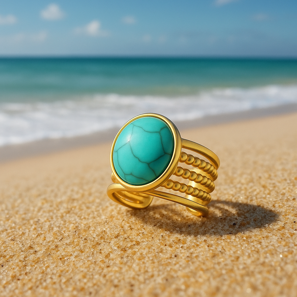 The Bling Barn - Wholesale Cocktail/Statement Ring - Sand and Sass Gold Tone Metal Adjustable Western Style Ring5