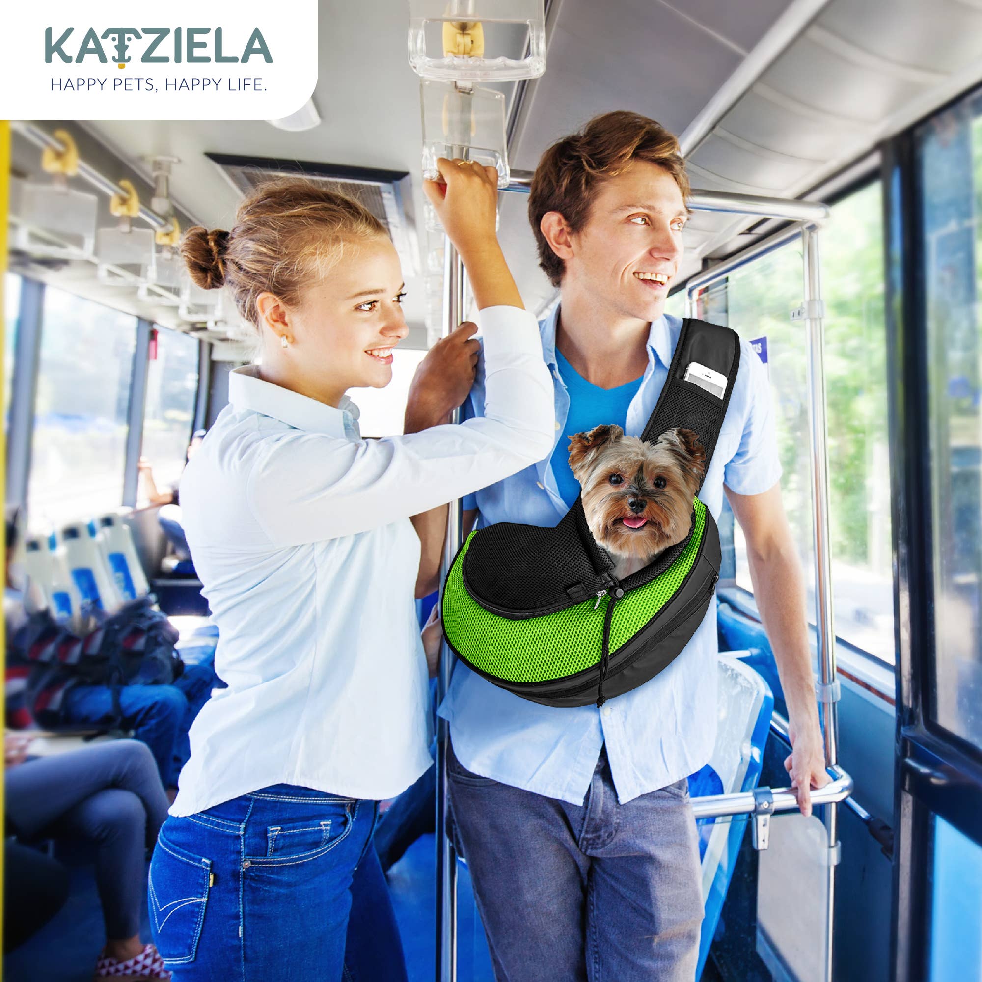 Katziela - Wholesale Pet Carrier - Cat/Dog - Pet Carrier Expandable Sling For Small Dogs And Cats Green5