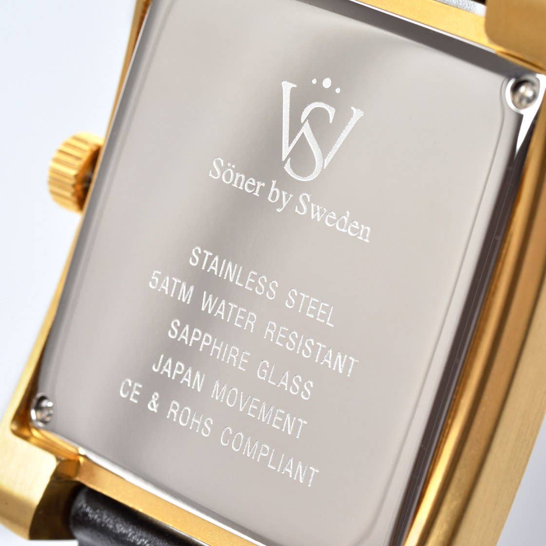 SÖNER - Vente Montre – homme - Montre carrée, or brossé Legacy L | cadran vert7