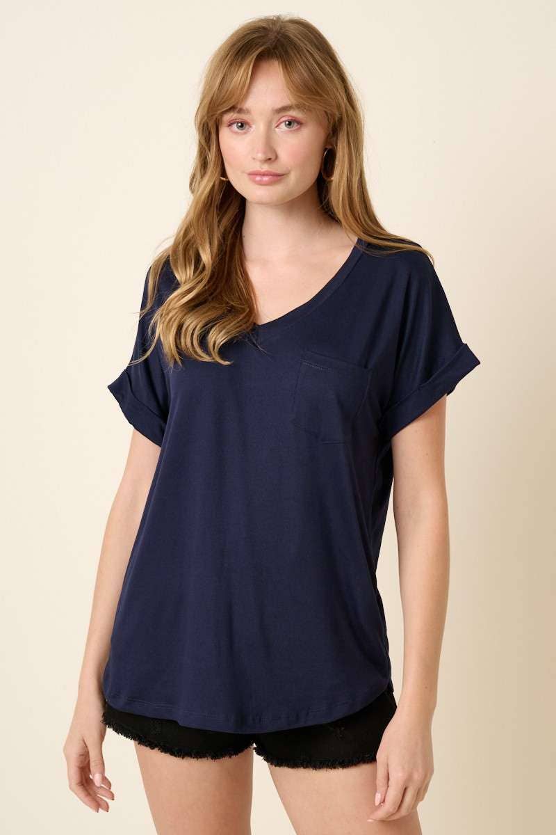 mittoshop – Engroshandel Strikket top - Dame – T9153 - DTY V-HALS MED 1 LOMMEDETALJE DOLMAN STRIKKET TOP51