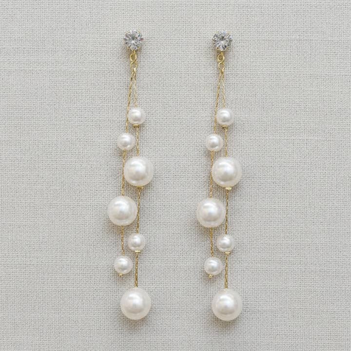 Elegant Crystal Tassel Drop Earrings for wholesale by camilla dovey