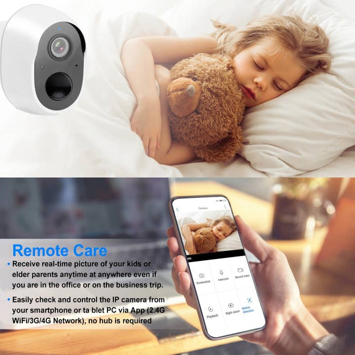 White 1080P FHD WiFi IP Camera Two-Way Audio Security Surveillance Camera IP65 Waterproof Network Camcorder for wholesale on Faire