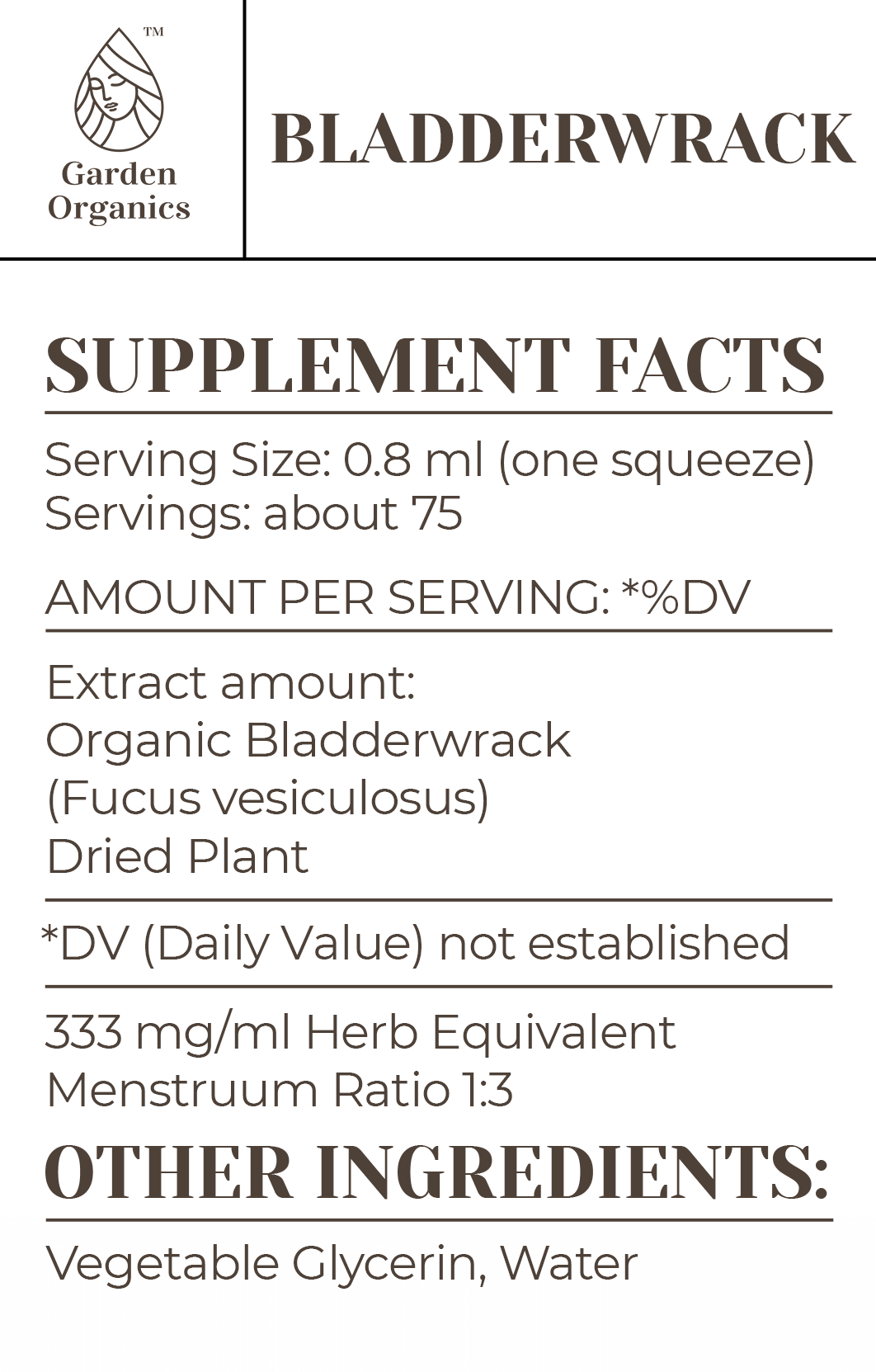 Garden Organics - Wholesale Tincture - Bladderwrack Tincture1