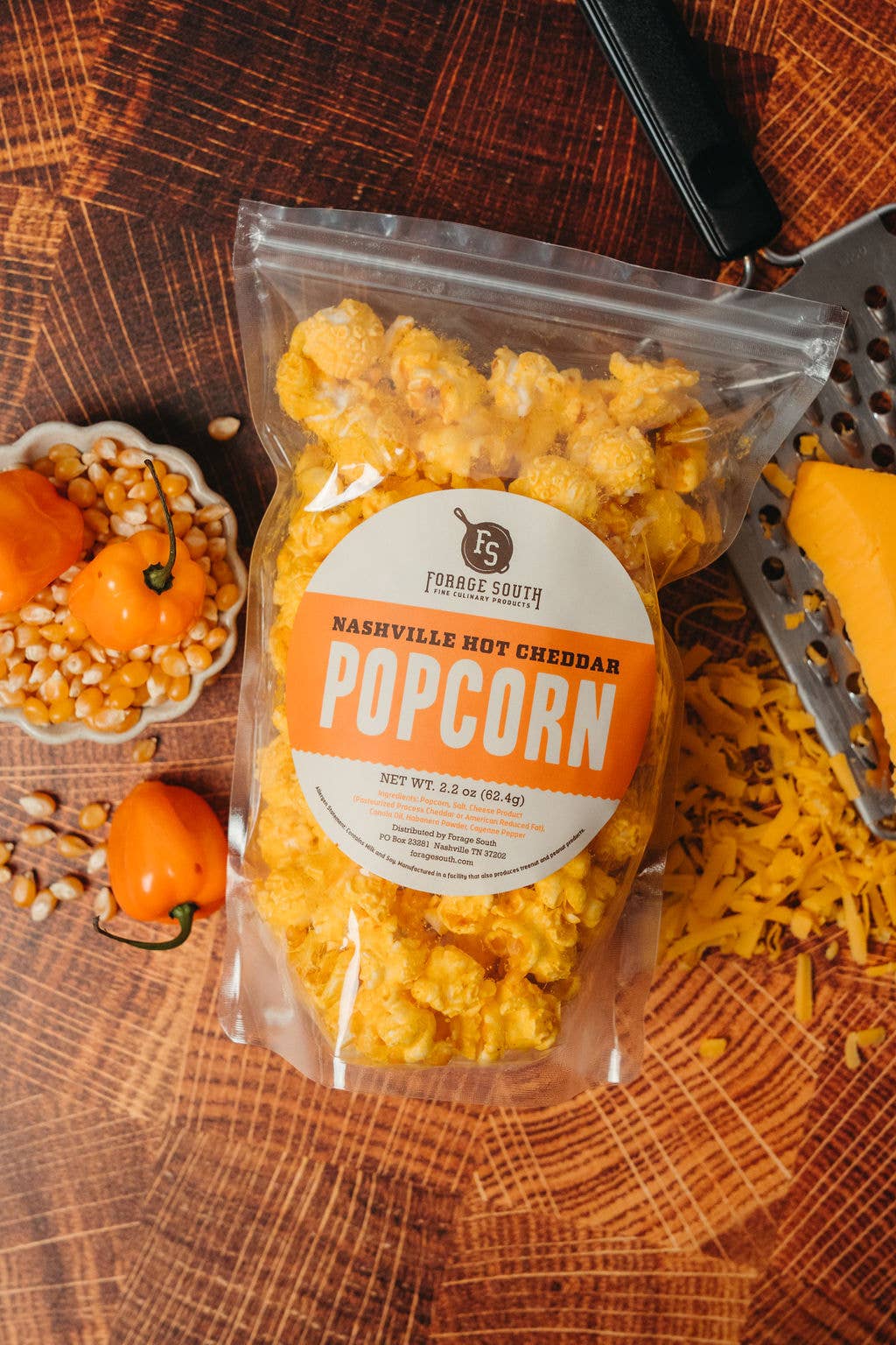 Forage South - Wholesale Popcorn - Nashville Hot Cheddar Popcorn5