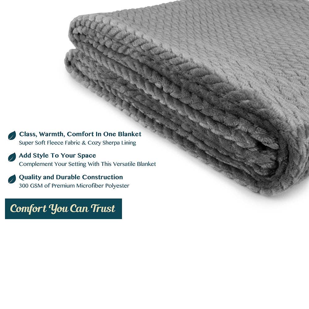 Pavilia – Manta para sofá por atacado – Cobertor de fleece texturizado com estampa de folhas34