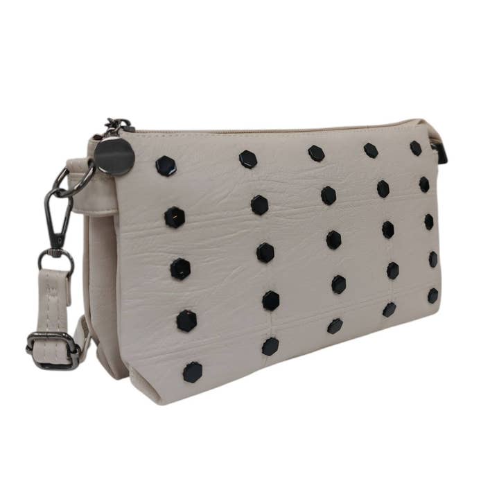 Superbia - Wholesale Crossbody Bag - Women's - Soft Pu Studs 2 Compartment Cross Body Bag Shoulder Bag6