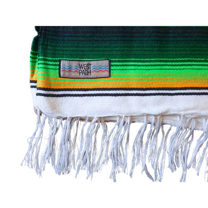 West Path - Wholesale Throw Blanket - Mexican Serape Blanket Tan Beige Multi Color Throw