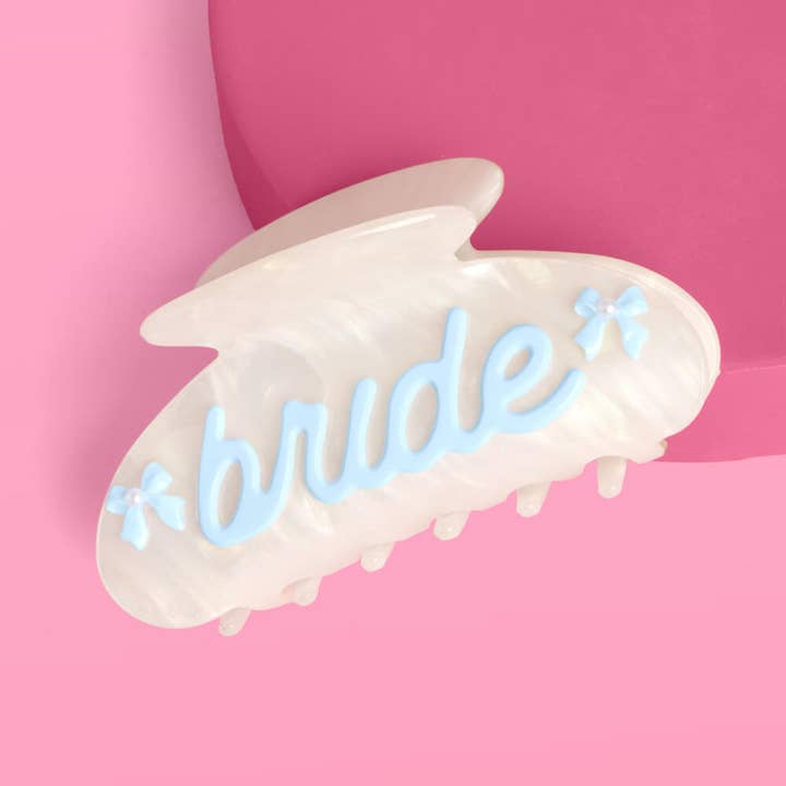 xo, Fetti - Wholesale Hair Clip - Women's - Something Blue Bride Clip - pearl acrylic claw clip