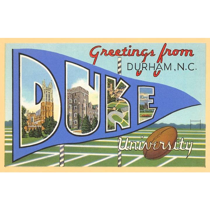 Found Image Press - Venta al por mayor Pegatina - Pegatina NC-152 Saludos desde la Universidad de Duke, Durham