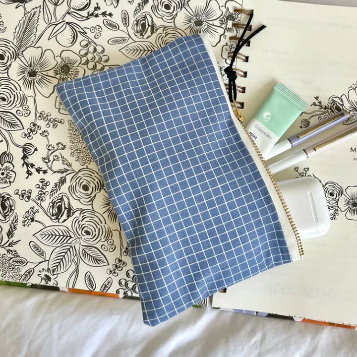 Denim Grid Carry-All Bag for wholesale by This & That Design Co.